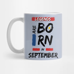 Legends are Born in September (BLACK Font) T-Shirt Mug